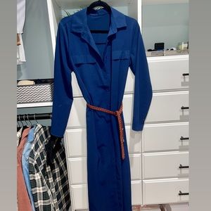 Maxi fall dress with belt